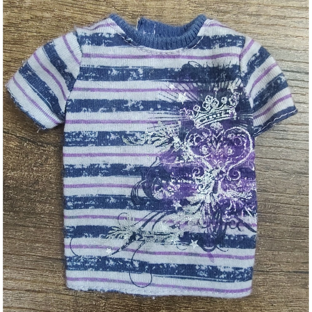 Barbie Ken Ryan Fashionistas Purple Lavender Blue Stripe Short Sleeve Shirt 2011